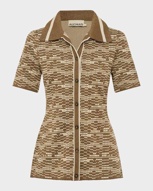 Stefanie Knit Button-Front Shirt